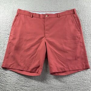 Peter Milar Shorts Mens 40 Pink Salmon‎ Red Salem Performance Golf Wicking